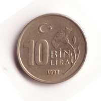 10 lire turche - Turchia - anno 1997