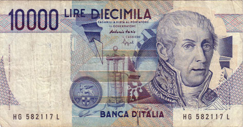 Vecchia banconota da 10000 Lire